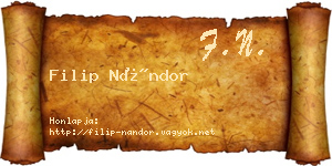 Filip Nándor névjegykártya